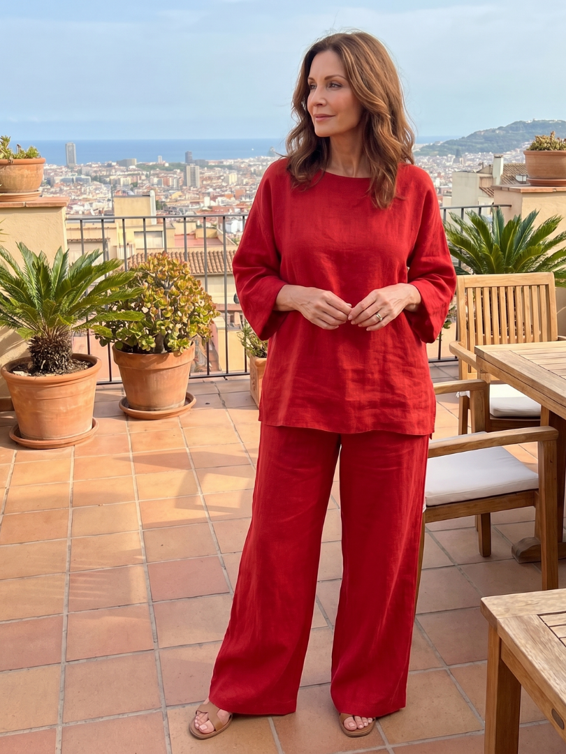 Prue | Conjunto túnica oversize con pantalón de pierna ancha