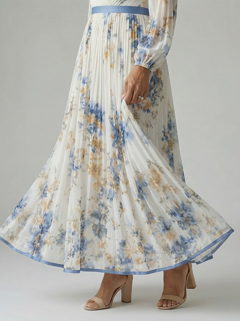 Rielle | Vestido midi plisado cruzado