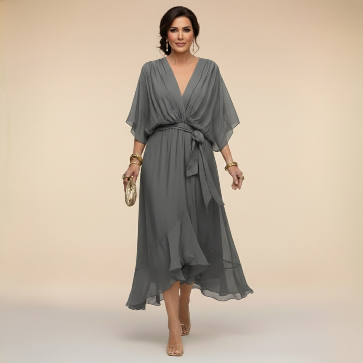 Monica | Vestido con cuello en V
