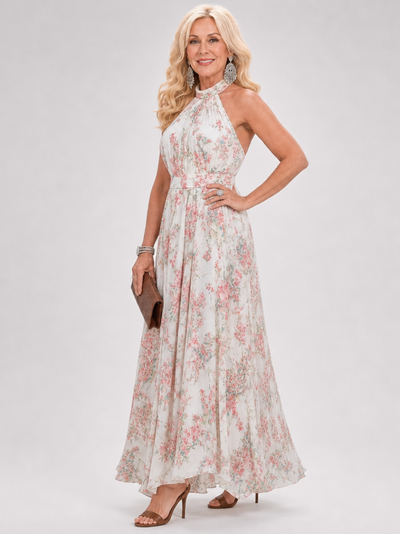 Guinevere | Abito midi con gonna fluida e stampa floreale