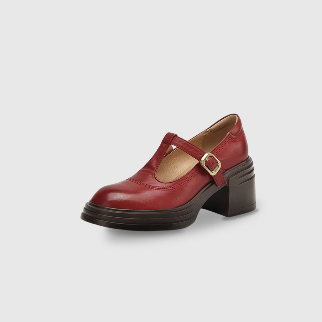 Elvana pumps met blokhak en bandje