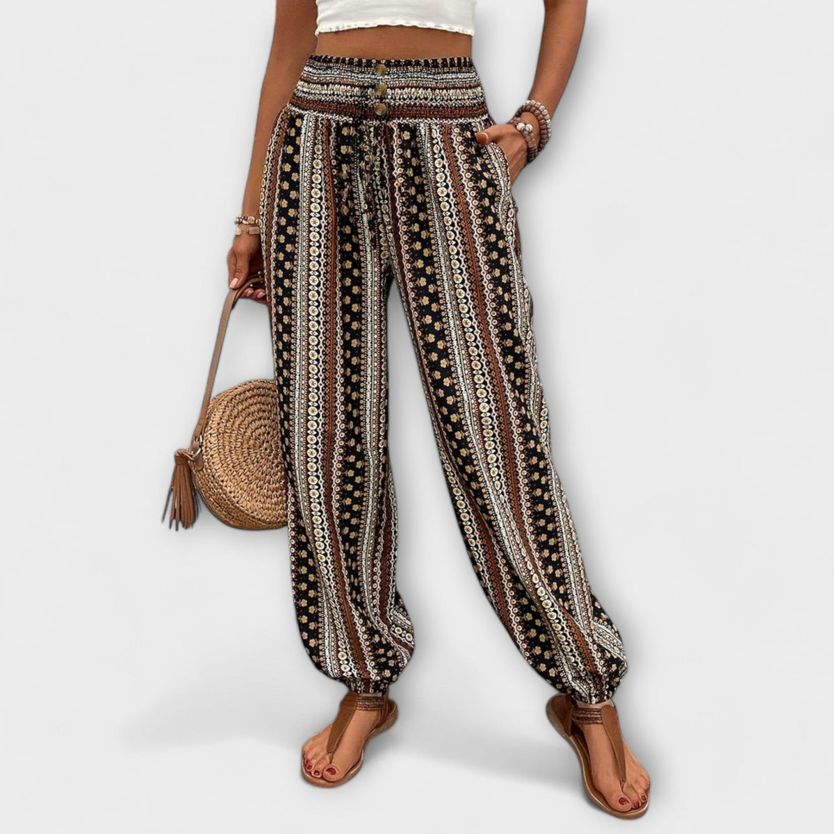 Scarlett - Pantalones con estampado étnico