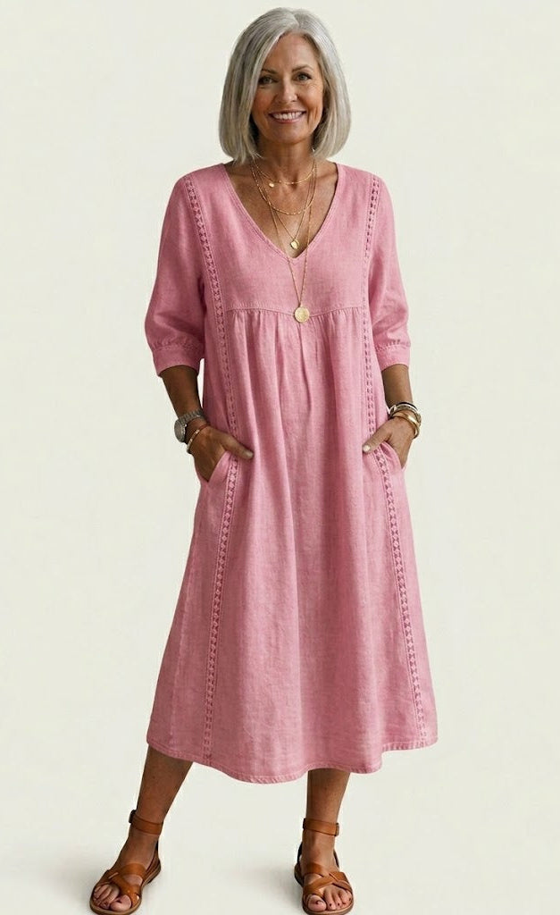 Juliette I Vestido maxi elegante com corte evasê
