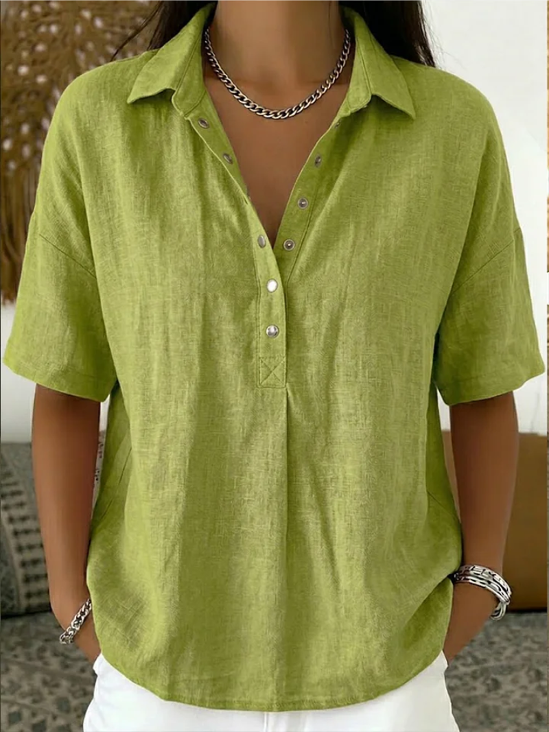 Willow | Blusa com Gola e Botão