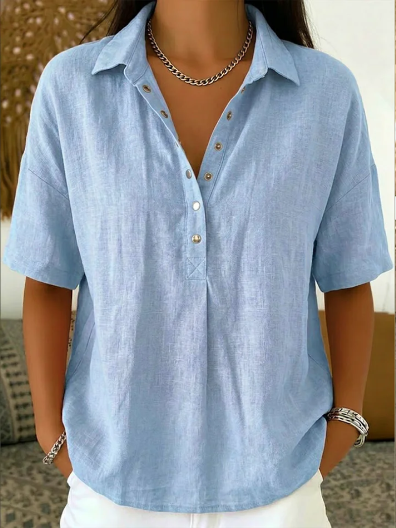 Willow | Blusa com Gola e Botão