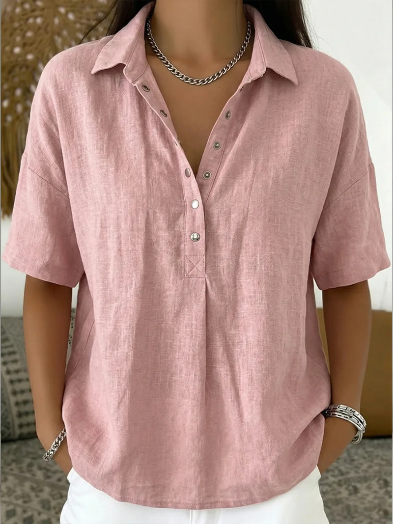 Willow | Blusa com Gola e Botão