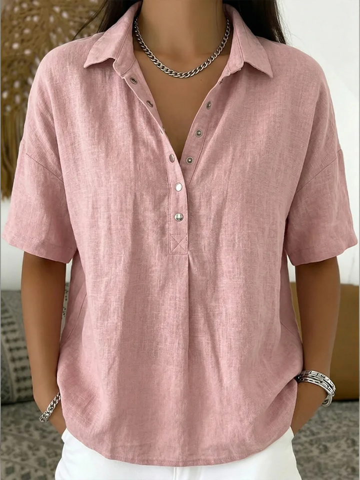 Willow | Blusa com Gola e Botão