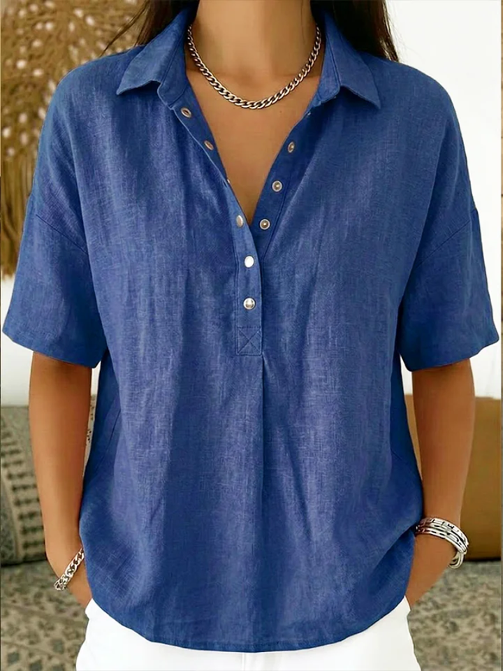 Willow | Blusa com Gola e Botão
