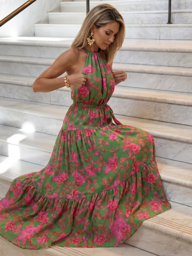 Rowen | Vestido midi drapeado frente única