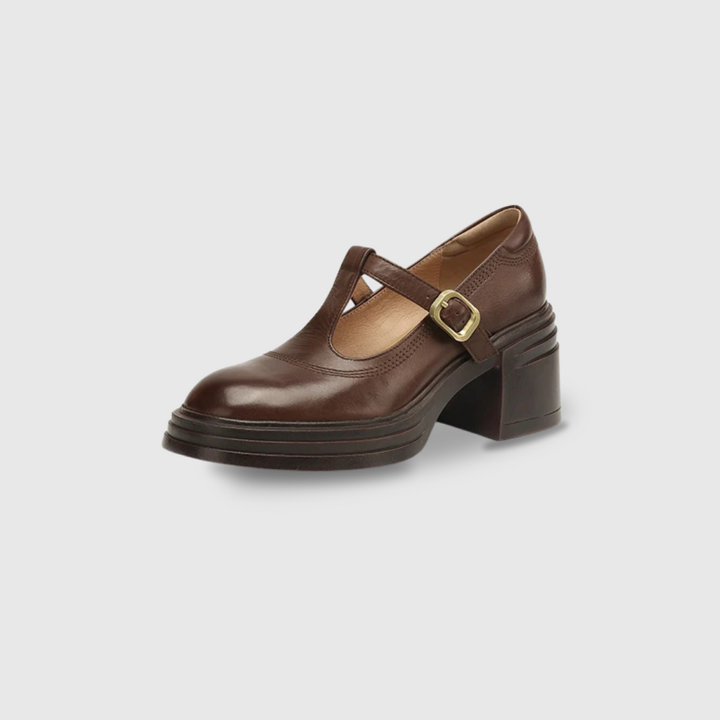 Elvana pumps met blokhak en bandje