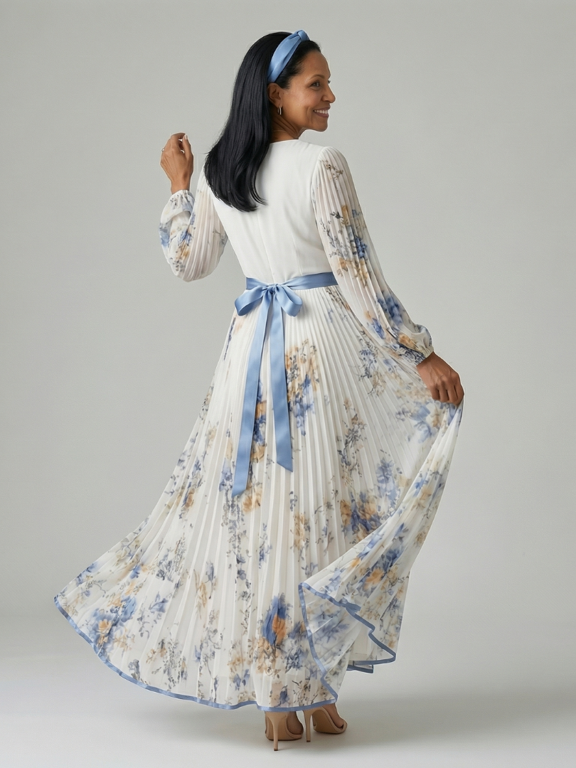 Rielle | Vestido midi plisado cruzado
