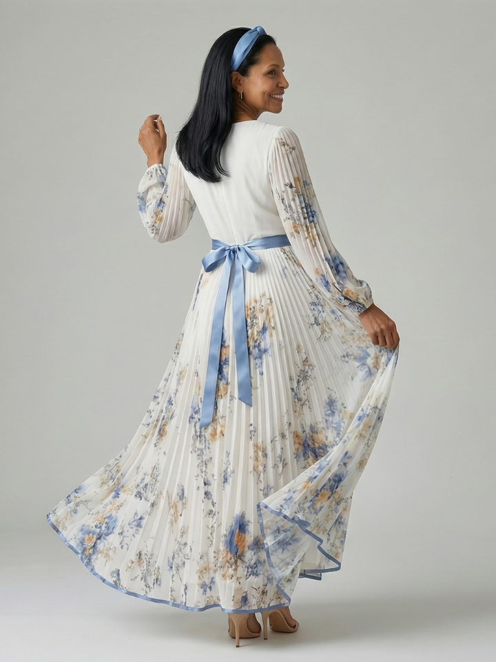 Rielle | Vestido midi plisado cruzado