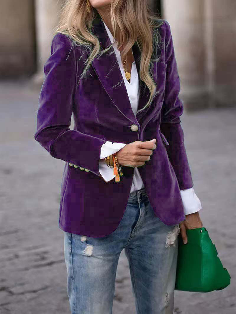Blazer de veludo de corte ajustado Vincent