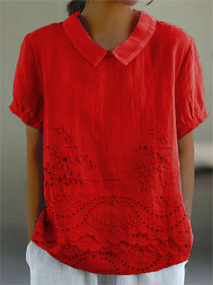 Lily | Chemise à broderies florales