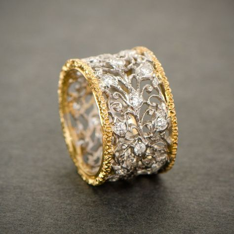 Vintage Zircon Ivy Filigree Ring