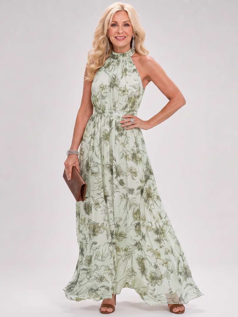 Guinevere | Abito midi con gonna fluida e stampa floreale