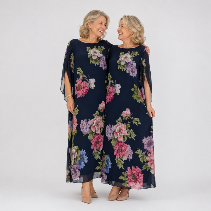 Elowen™ | Vestido maxi flor de medianoche