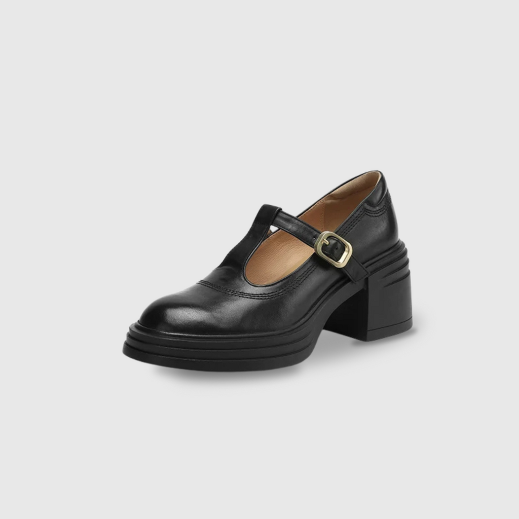Elvana pumps met blokhak en bandje