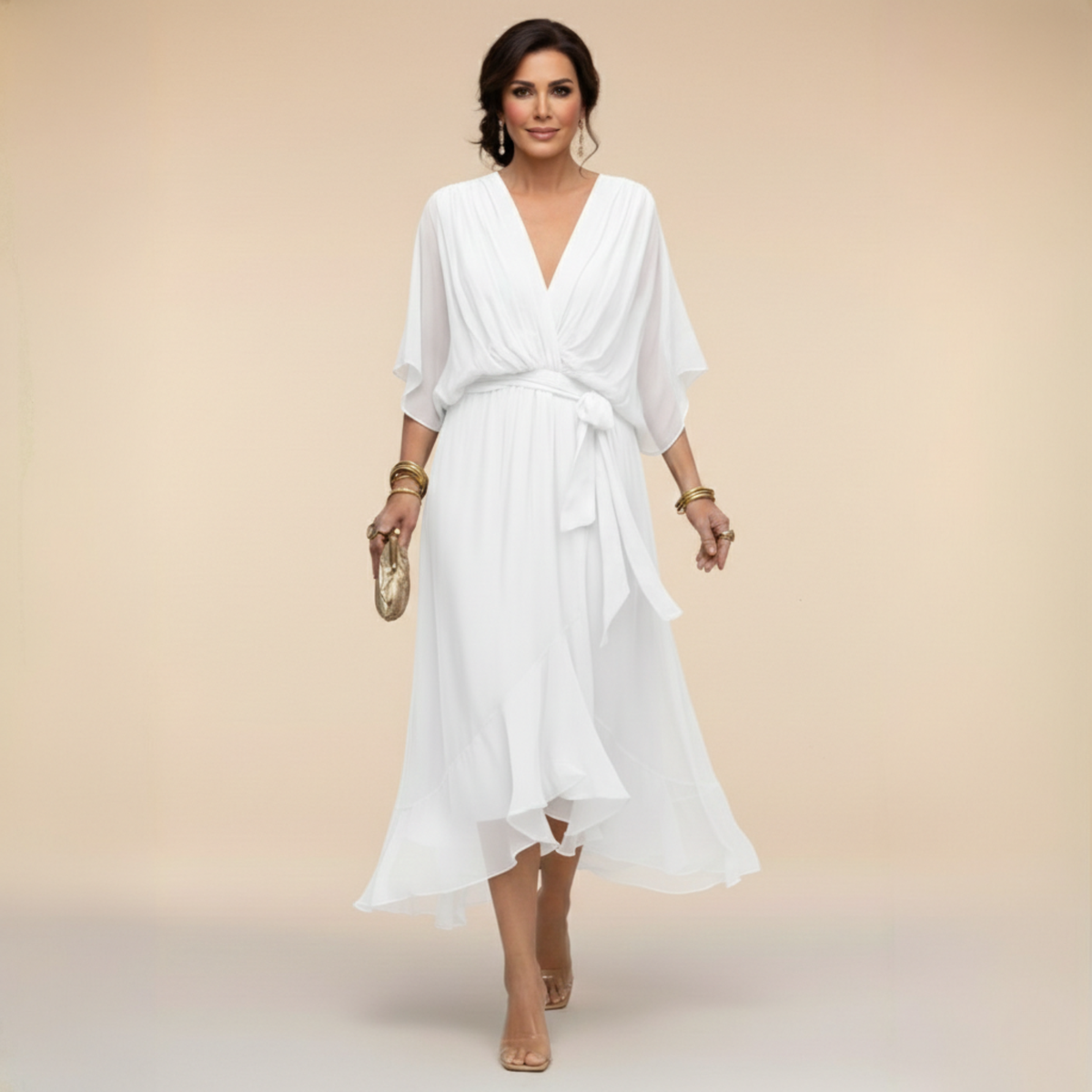 Monica | Vestido con cuello en V