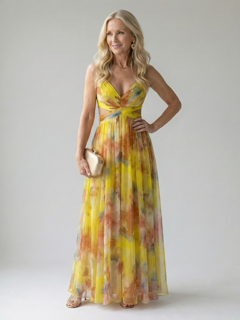 Isel | Vestido largo cruzado suave