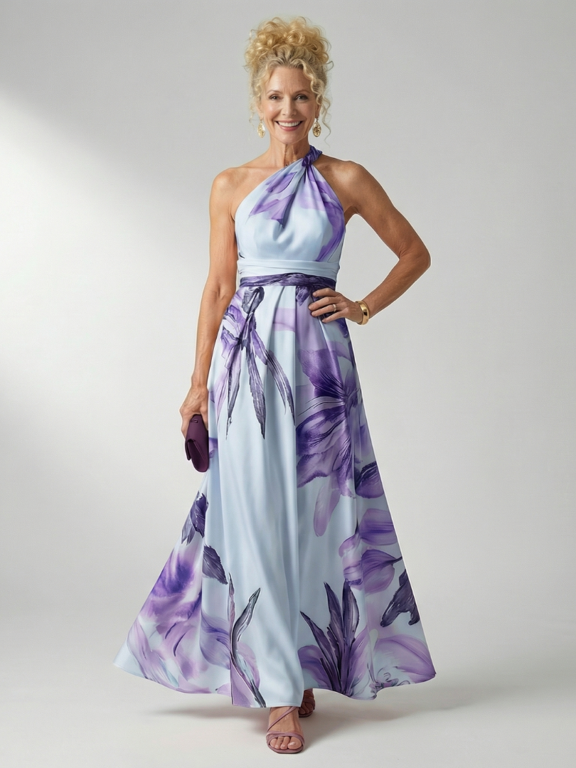 Amiel | Robe longue à motif floral délicat