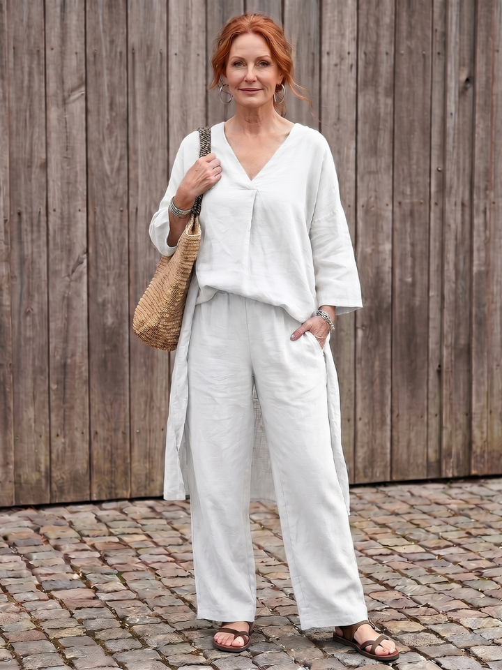 Onyx | Conjunto de top túnica suelta y pantalón de pierna ancha