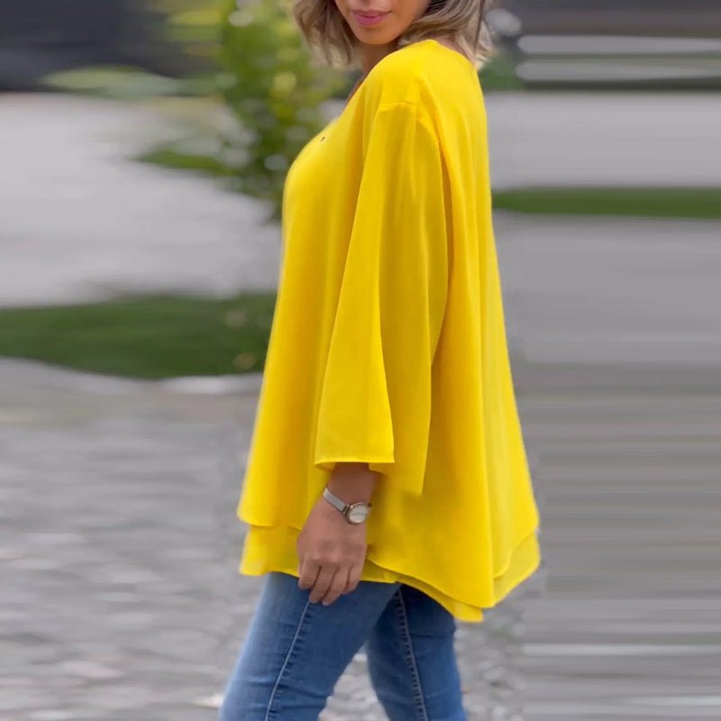 Lorelai | Blouse en mousseline avec fermeture éclair