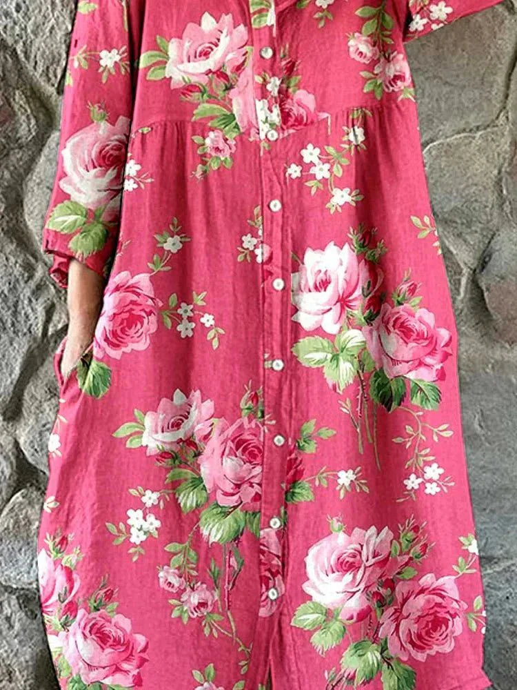 Maddie | Artistieke jurk met bloemenprint