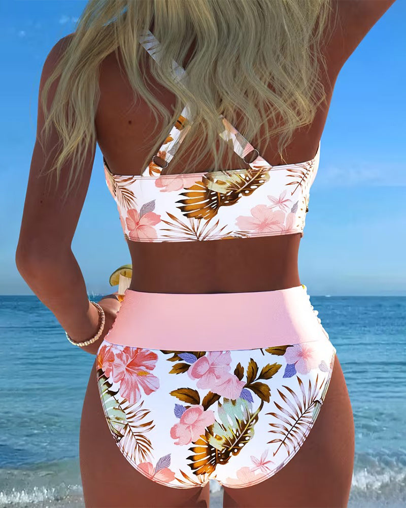 Jolina - Bikini met overslag en bloemenprint