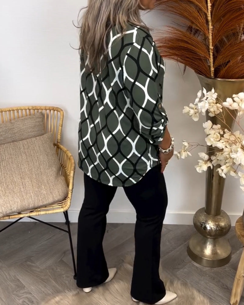 Janny | Casual blouse met lange mouwen en elegant patroon