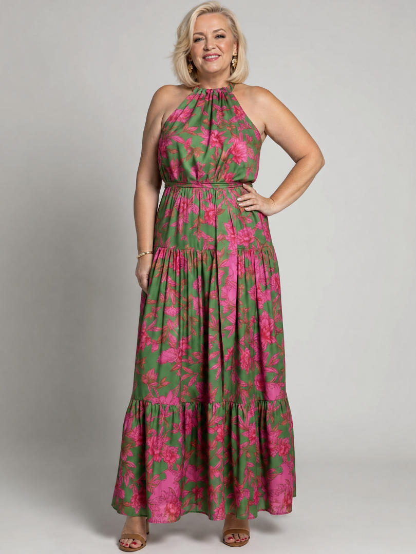 Rowen | Vestido midi drapeado frente única