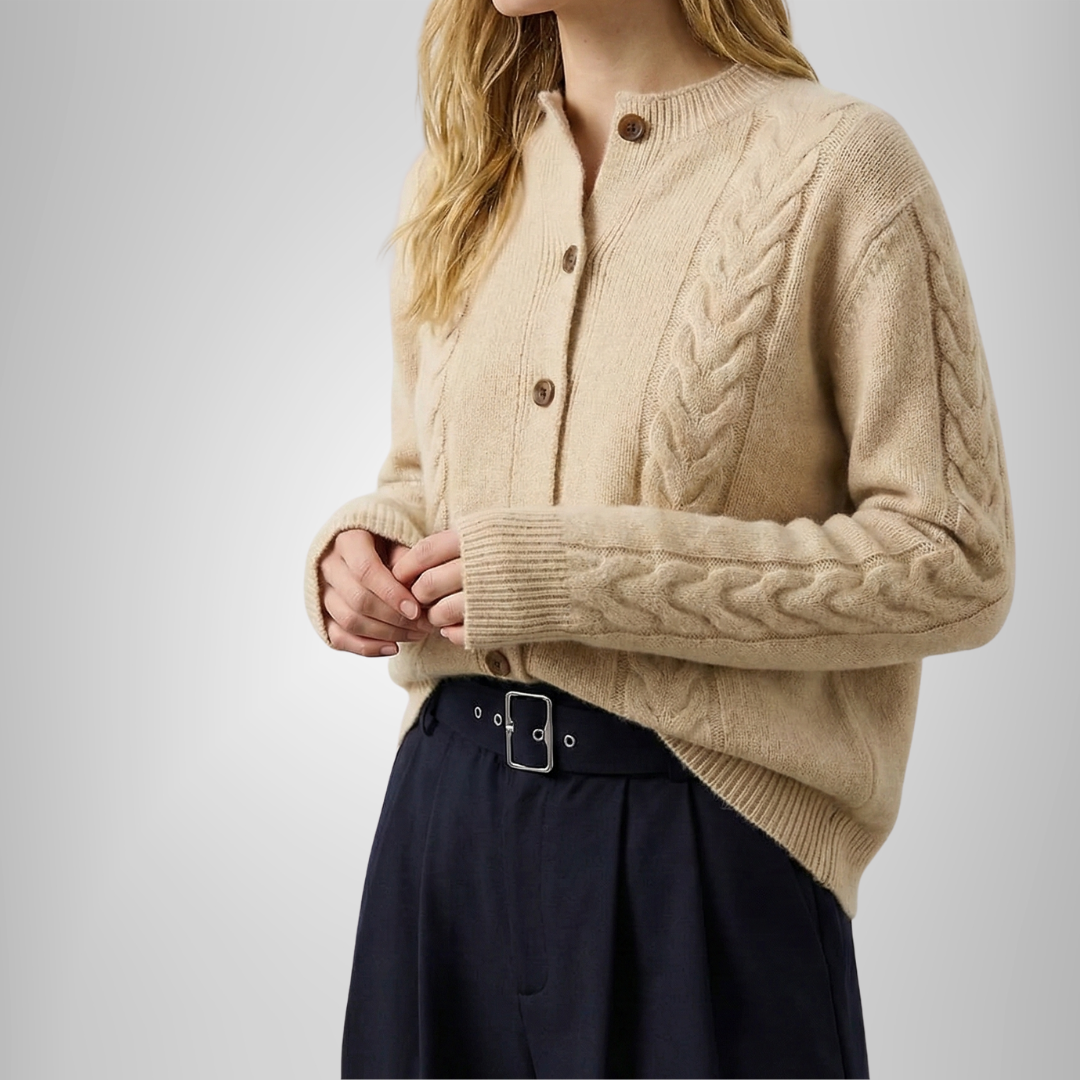Cardigã de cashmere com tranças Madeline