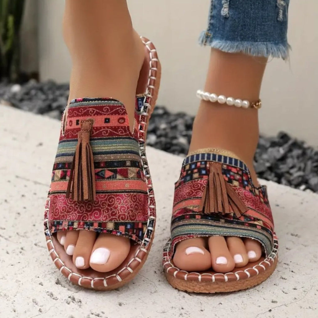 Alana - Sandales offrant un bon maintien et un style artisanal