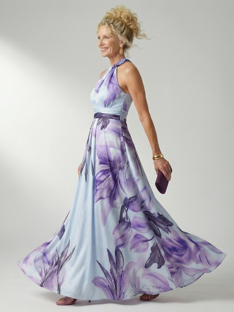 Amiel | Robe longue à motif floral délicat
