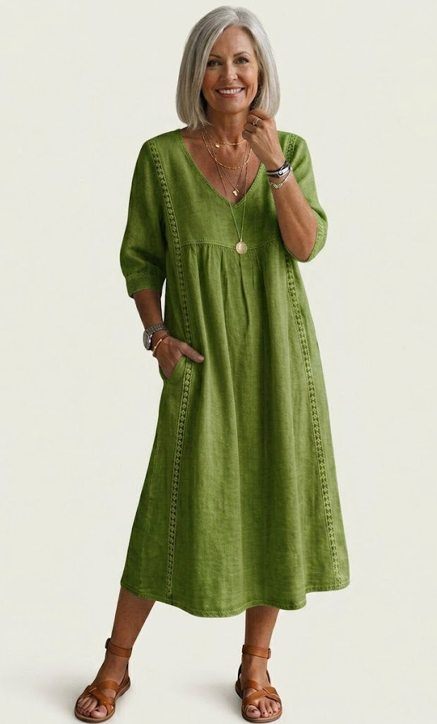 Juliette I Vestido maxi elegante com corte evasê
