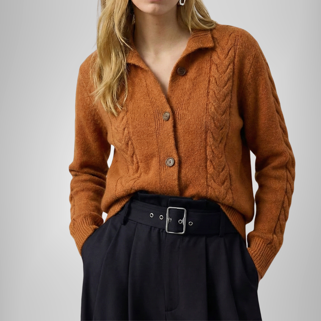 Cardigã de cashmere com tranças Madeline