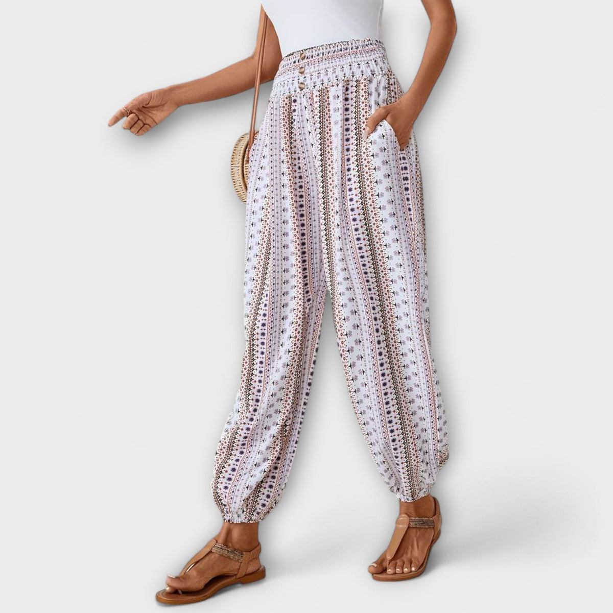 Scarlett - Pantalones con estampado étnico