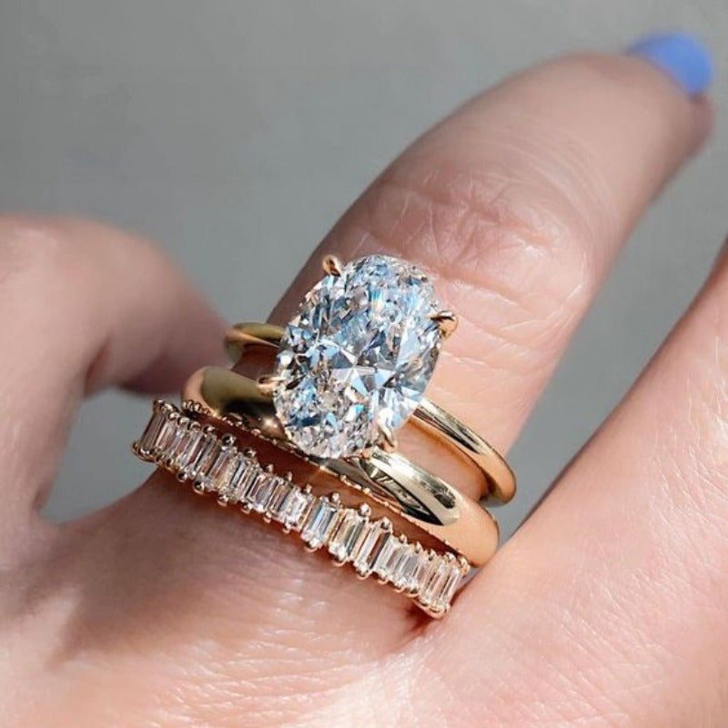 Elegant Vintage Sparkling Zirconia Stacked Rings Set