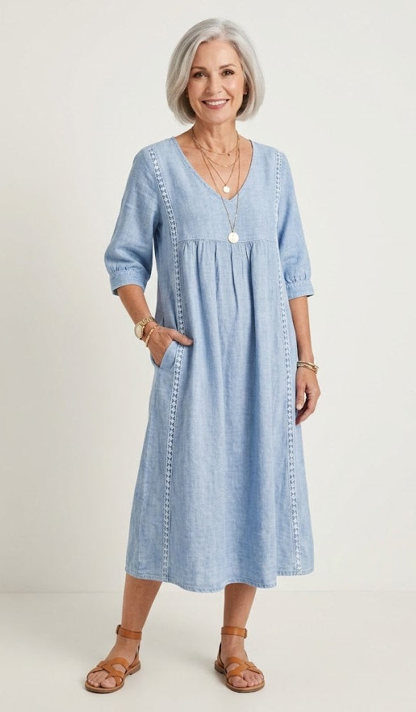 Juliette I Vestido maxi elegante com corte evasê