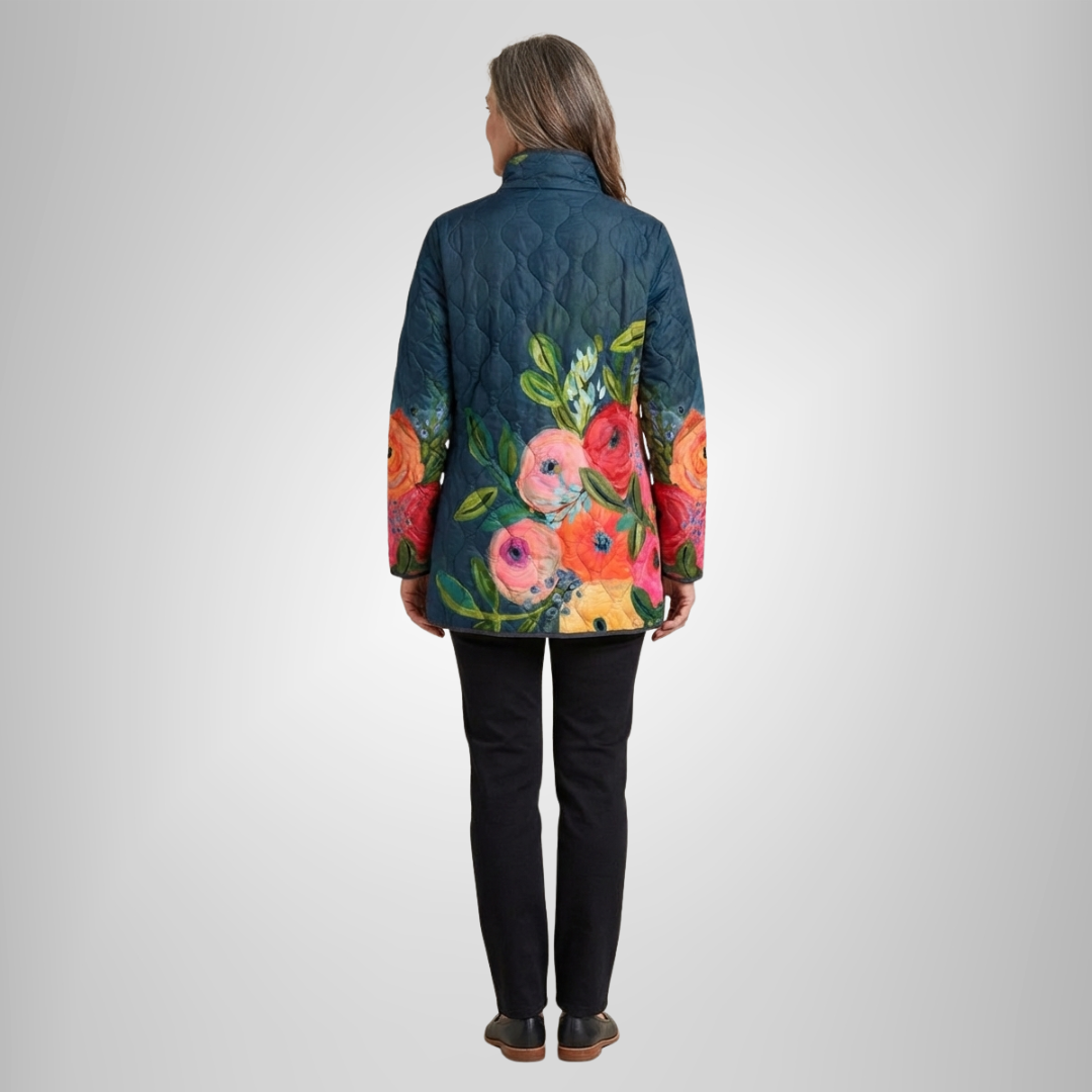 ELINA | JAQUETA ACOLCHOADA VINTAGE COM ESTAMPA FLORAL