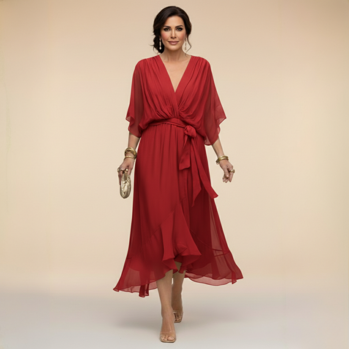 Monica | Vestido con cuello en V