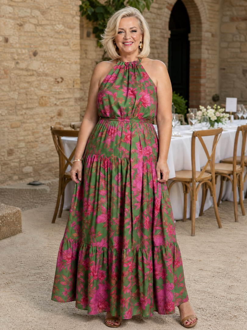 Rowen | Vestido midi drapeado frente única