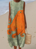 Vestido midi oceânico Tess
