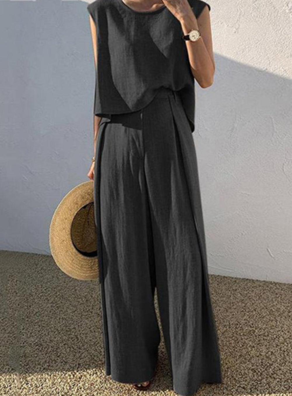 Conjunto Casual Sofia com Calça de Mistura de Linho