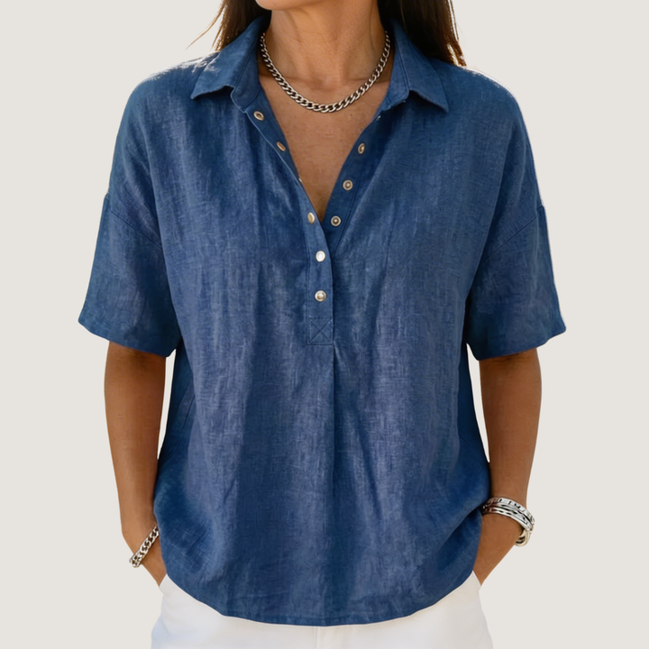 Willow | Blusa com Gola e Botão