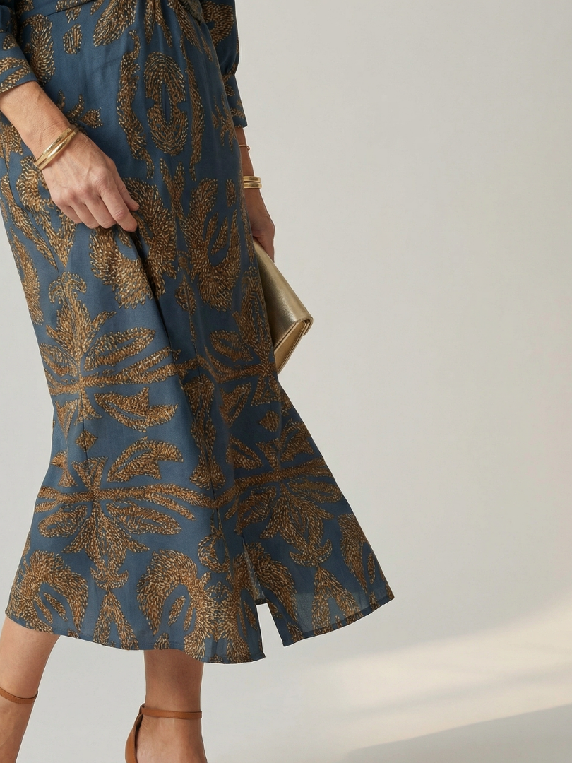 Lune | Vestido midi cruzado natural