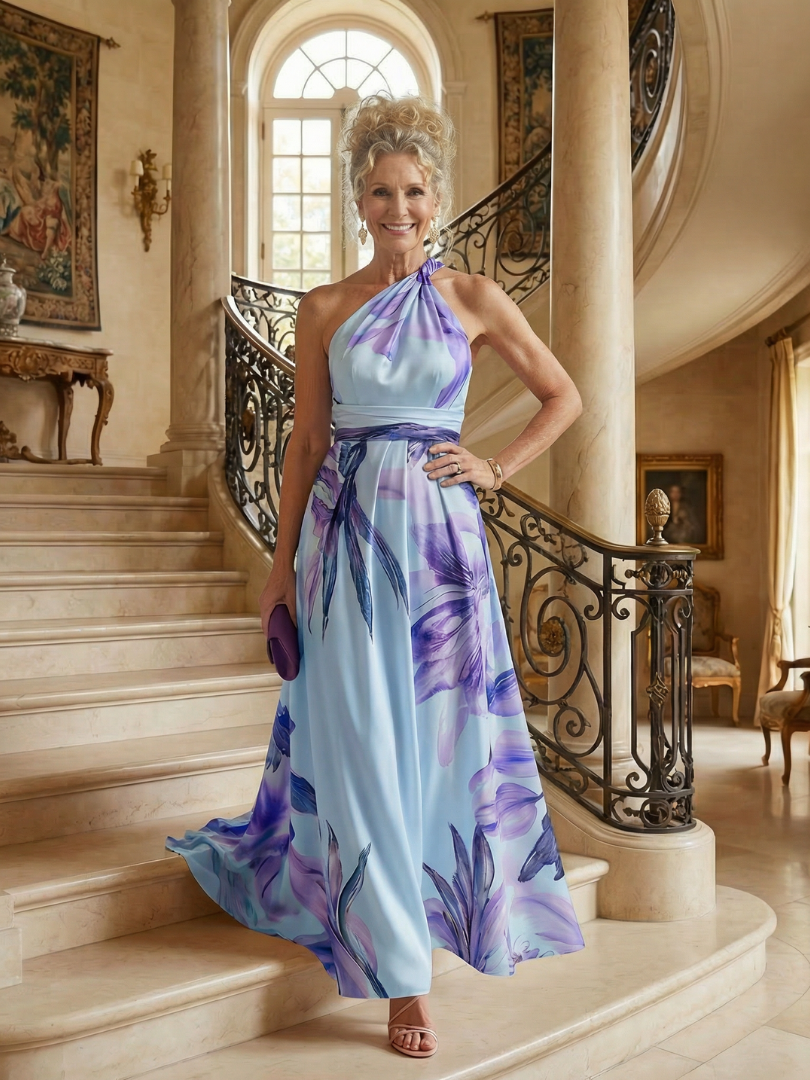 Amiel | Robe longue à motif floral délicat