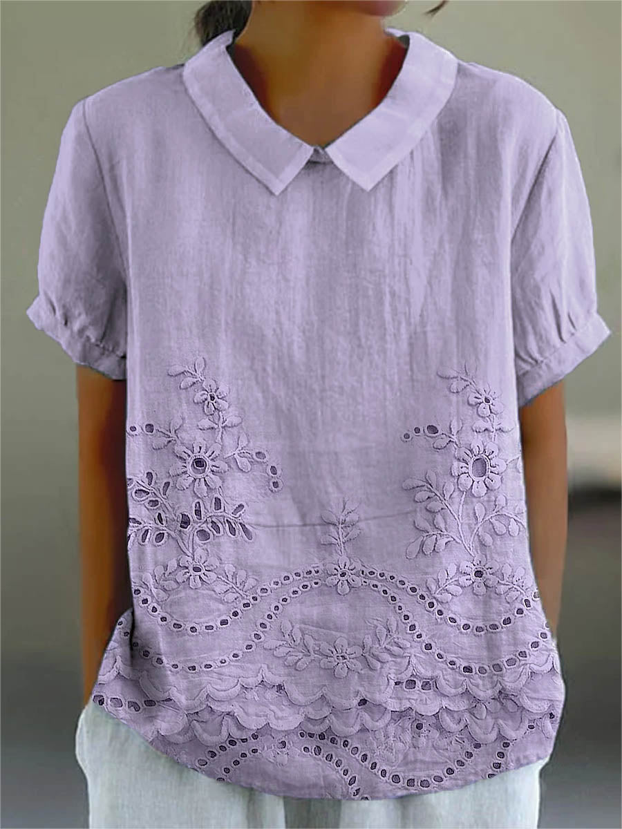 Lily | Chemise à broderies florales