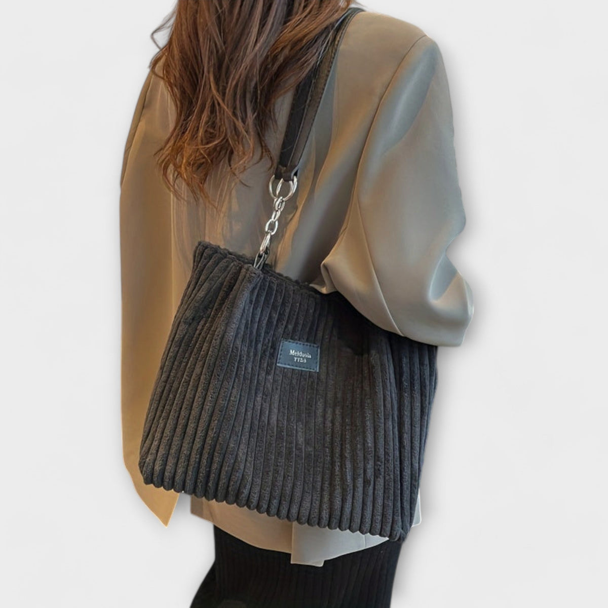 Olivia - Borsa a spalla in morbido velluto a coste