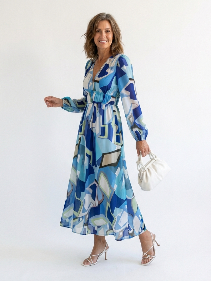 Althea | Vestido largo floral de manga larga